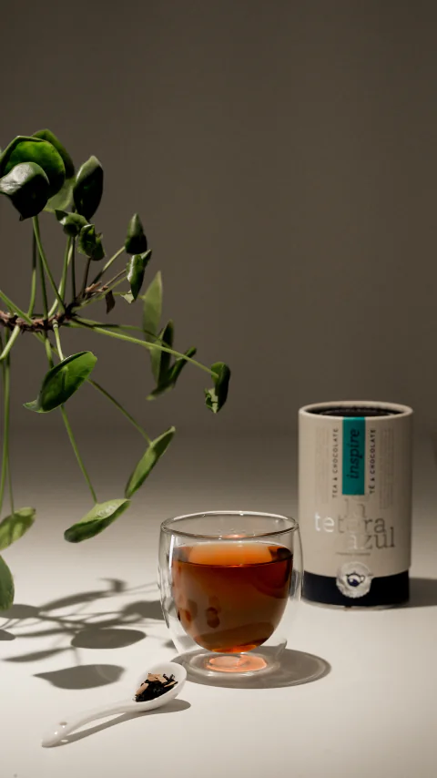 Infusión junto a una planta